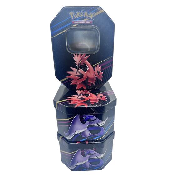 Pokemon TCG Empty Tins Lot - 14 Small, 10 Medium, 3 Large + 87 Card Sleeves - Picture 5 of 8